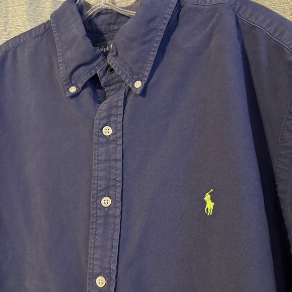 Ralph Lauren Shirt Mens XL Blue Classic Fit Short Sleeve Button Down Pony - Picture 3 of 6